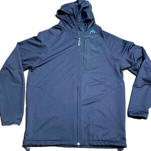 HEAD Full Zip Stretch Pullover Men's Navy Hoodie Jacket Tennis Golf Size Small